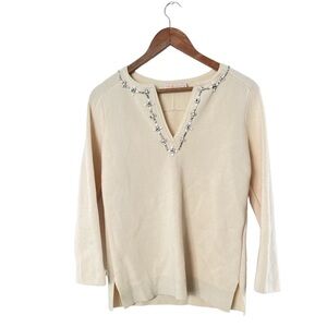 TORY Burch Merino Wool Embellished Knit Sweater